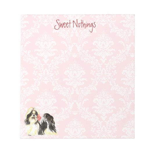 Bloc-note Rose Valentin Shih Tzu (Devant)