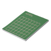 Bloc-note Rose vert avril Calendrier non daté pour l'organis (Tourné)
