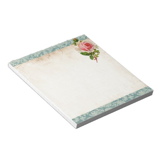 Bloc-note Rose victorien et Damask (Incliné)