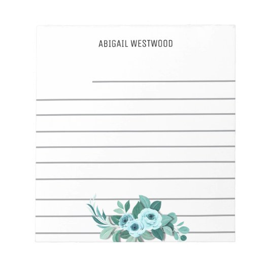 Bloc-note Rose watercolour  Mom Personalized Name  (Devant)