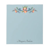 Bloc-note Rosemaling bleu et rouge (Devant)