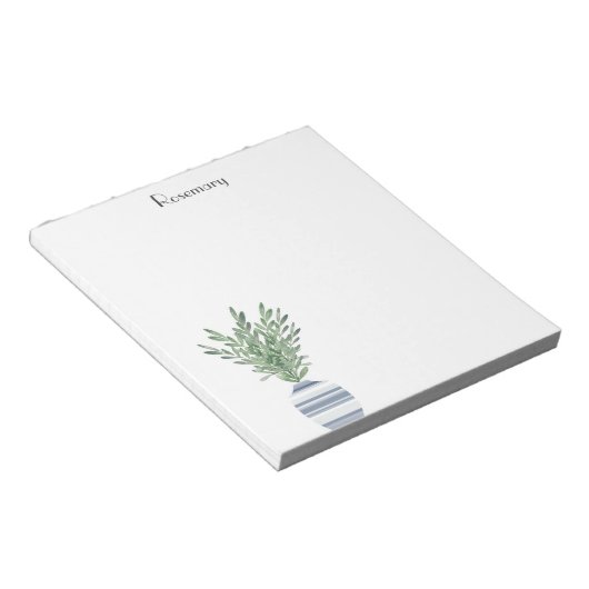 Bloc-note Rosemary & Vase Bleu à rayures (Incliné)