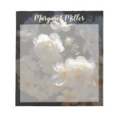 Bloc-note Roses blanches personnalisées (Devant)