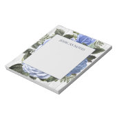 Bloc-note Roses Bleus Bois Rustique Blanc Note de Nom (Tourné)