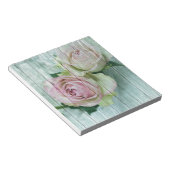 Bloc-note Roses Chic Rose Shabby Sur Bois Bleu (Incliné)