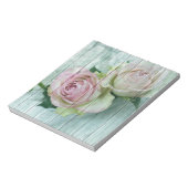 Bloc-note Roses Chic Rose Shabby Sur Bois Bleu (Tourné)