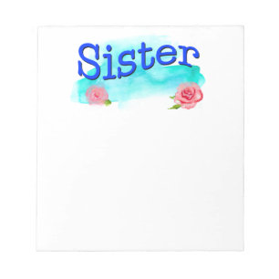 Bloc-note Roses d'aquarelle soeur