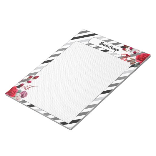 Bloc-note Roses en bandes _ Brain Dump (Incliné)