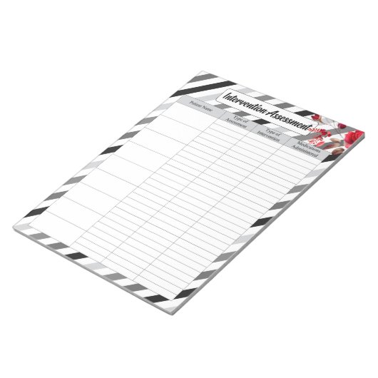 Bloc-note Roses en bandes _ Évaluation de l'intervention (Incliné)