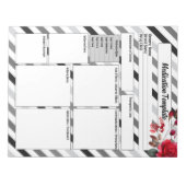 Bloc-note Roses en bandes _ Modèle de médicaments (Devant)