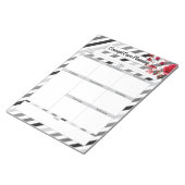 Bloc-note Roses en bandes _ Planification des soins conceptu (Incliné)