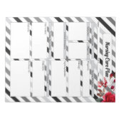 Bloc-note Roses en bandes _ Régime de soins infirmiers (Devant)