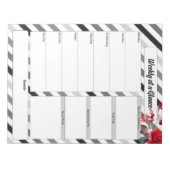 Bloc-note Roses en bandes_ Semaine en un coup d'oeil (Devant)