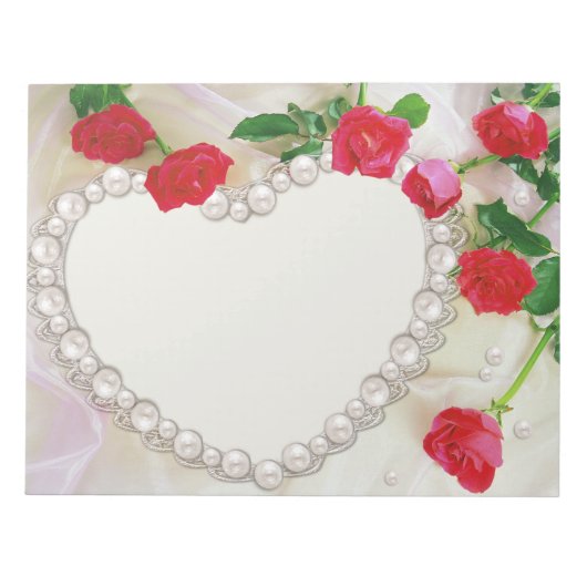 Bloc-note Roses et Coeurs Mariages Floral Love (Devant)