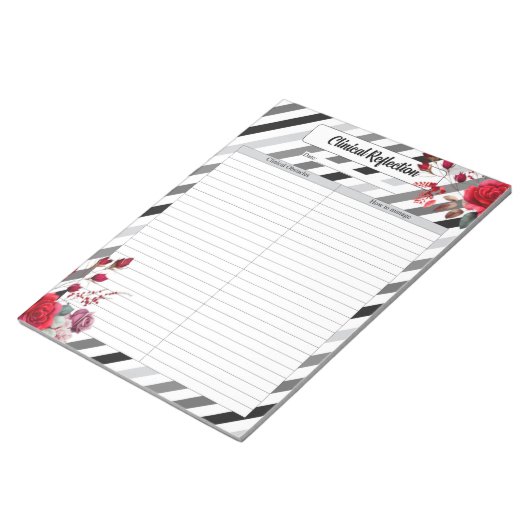 Bloc-note Roses n Stripes_ Réflexion clinique (Incliné)
