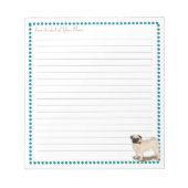 Bloc-note Roses Pug Personnalisé ligné (Devant)