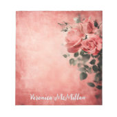 Bloc-note Roses roses sur l'Arrière - plan rose (Devant)