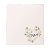 Bloc-note Roses Rouge Romantique Plumes Cœur Amour (Devant)