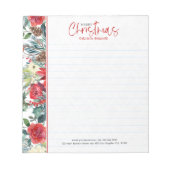 Bloc-note Roses rouges de Noël et feuillage d'hiver (Devant)