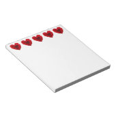 Bloc-note Roses rouges en forme de coeur Saint Valentin (Incliné)