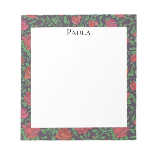 Bloc-note Roses rouges et fuchsia parfaites de style gothiqu (Devant)