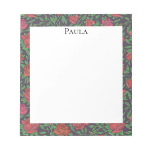 Bloc-note Roses rouges et fuchsia parfaites gothique victori