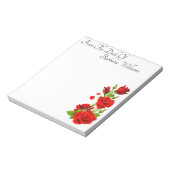 Bloc-note Roses rouges personnalisées (Tourné)