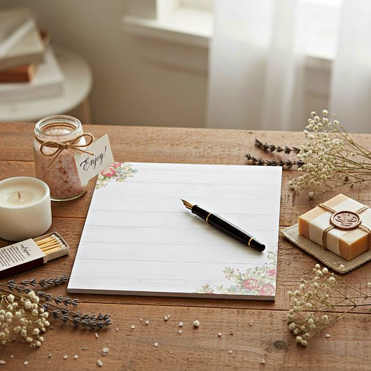 Bloc-note Roses rouges sur bois