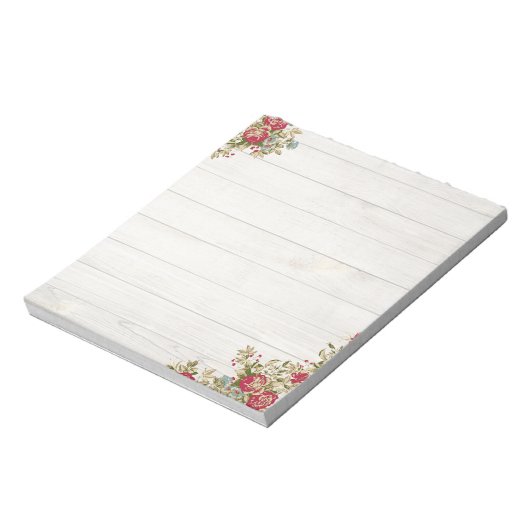 Bloc-note Roses rouges sur bois (Tourné)