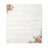 Bloc-note Roses rouges sur bois (Devant)