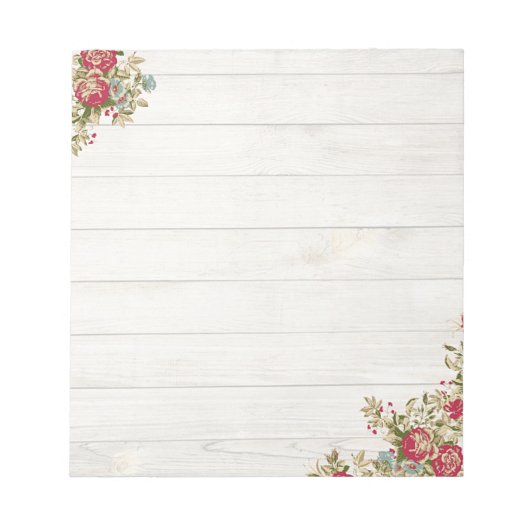 Bloc-note Roses rouges sur bois (Devant)