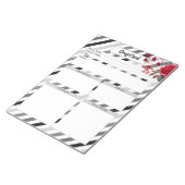 Bloc-note Roses sur bandes _Carte de médicaments (Incliné)