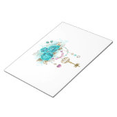 Bloc-note Roses Turquoise avec Clés (Incliné)