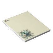 Bloc-note Roses turquoises et blanches (Incliné)