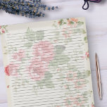 Bloc-note Roses victoriens rétro au milieu du siècle<br><div class="desc">Bloc-notes à règle College - Format de lettre standard Pages - 8, 5" X 11" Lined with Black College Rule Lines on each Page for Easy Writing - Un Carnet à une face Papier - Ce design comprend une roses roses victoriennes rétro fleurs du milieu du siècle design de papier...</div>