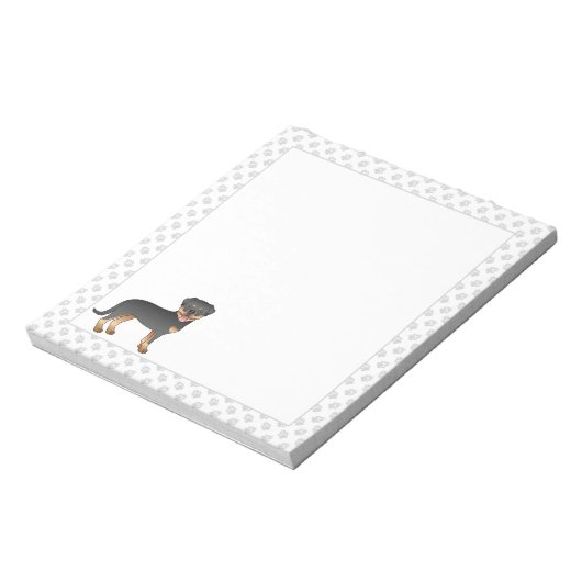 Bloc-note Rotation Noire Et Tan Coupe Cartoon Chien Et Patro (Tourné)