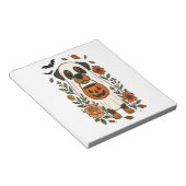 Bloc-note Rottweiler d'Halloween avec des fleurs (Incliné)