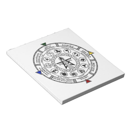 Bloc-note Roue de l'année Zodiac Sabbats Runes (Incliné)