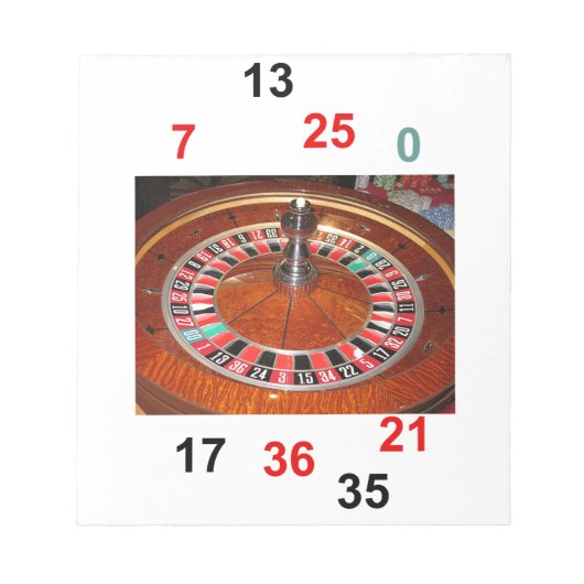 Bloc-note Roue de roulette de casino et numéros chanceux (Devant)