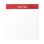 Bloc-note Rouge Blanc Bold Nom Plain Professional Modern (Devant)
