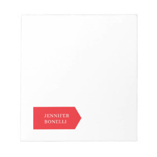 Bloc-note Rouge blanc minimaliste moderne simple tendance