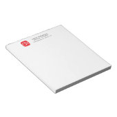 Bloc-note Rouge Blanc Professionnel Uni Brodé (Incliné)