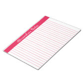 Bloc-note Rouge cerise 8,5x11 Taille de la lettre Nom vertic (Incliné)