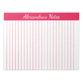 Bloc-note Rouge cerise 8,5x11 Taille de la lettre Nom vertic (Devant)