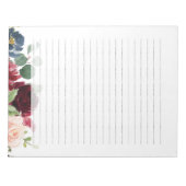 Bloc-note Rouge de Bourgogne Marine Floral blush (Devant)