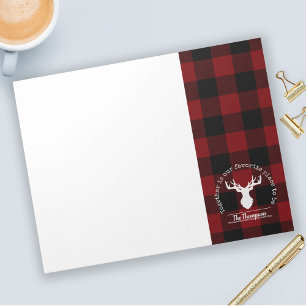 Bloc-note Rouge et Noir Plaid Buffalo Maison de Famille Nom