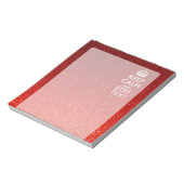 Bloc-note Rouge festif Gardez le calme pour votre texte (Tourné)