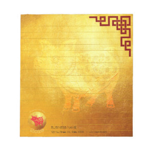 Bloc-note Rouge Or Cochon Découpe en Papier Nouvel An Chinoi