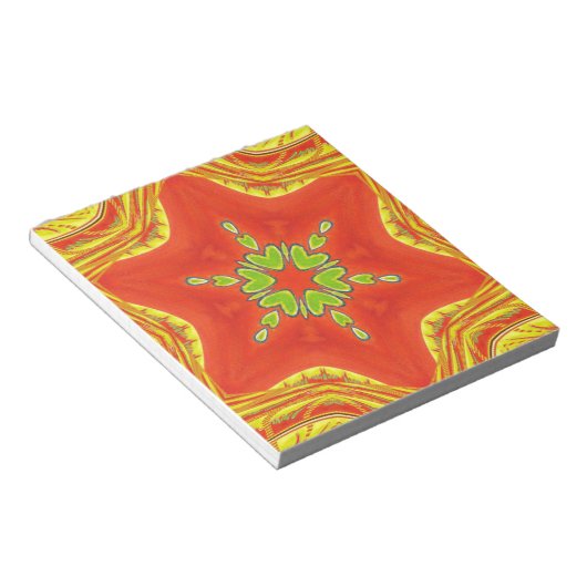 Bloc-note Rouge or vert Mandala Art Imprimer (Incliné)