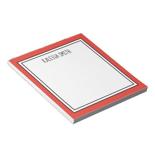 Bloc-note Rouge Orange Blanc Personnalisable Couleur Modifia (Incliné)